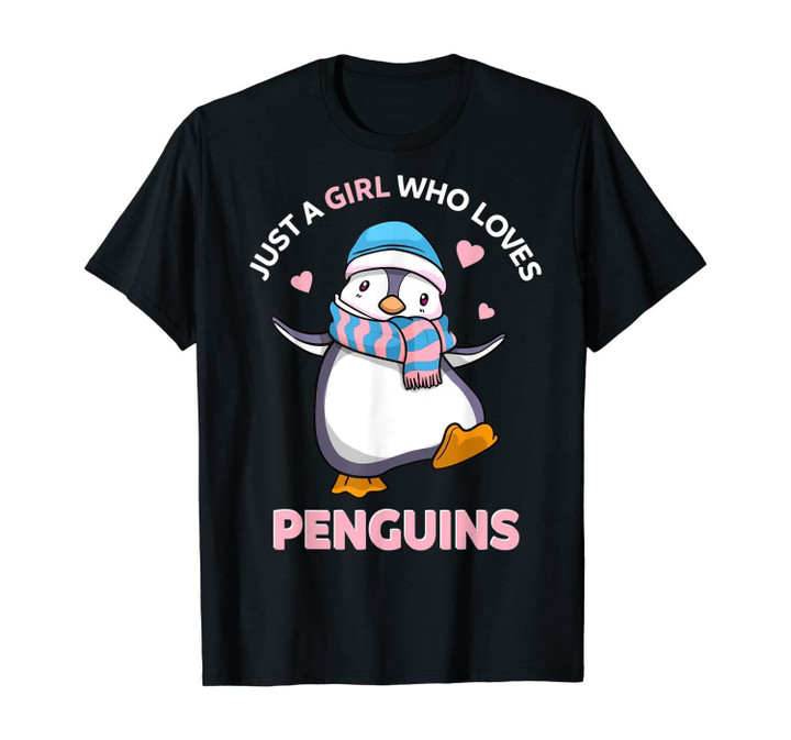 Just A Girl Who Loves Penguins Gift Cute Penguin Girls Kids T-Shirt