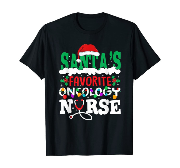 Santa's Favorite Oncology Nurse Christmas Oncologist Nursing T-Shirt