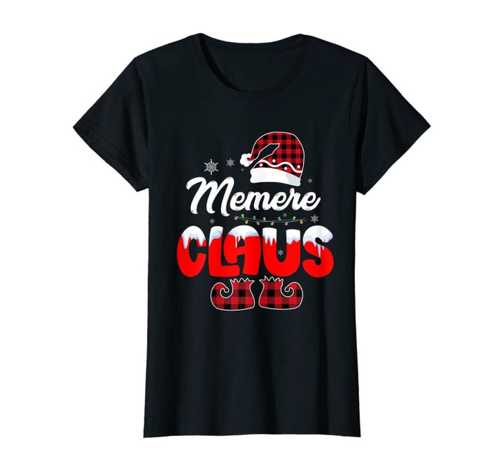 Womens Memere Claus Santa Christmas Matching Family Pajama Funny T-Shirt