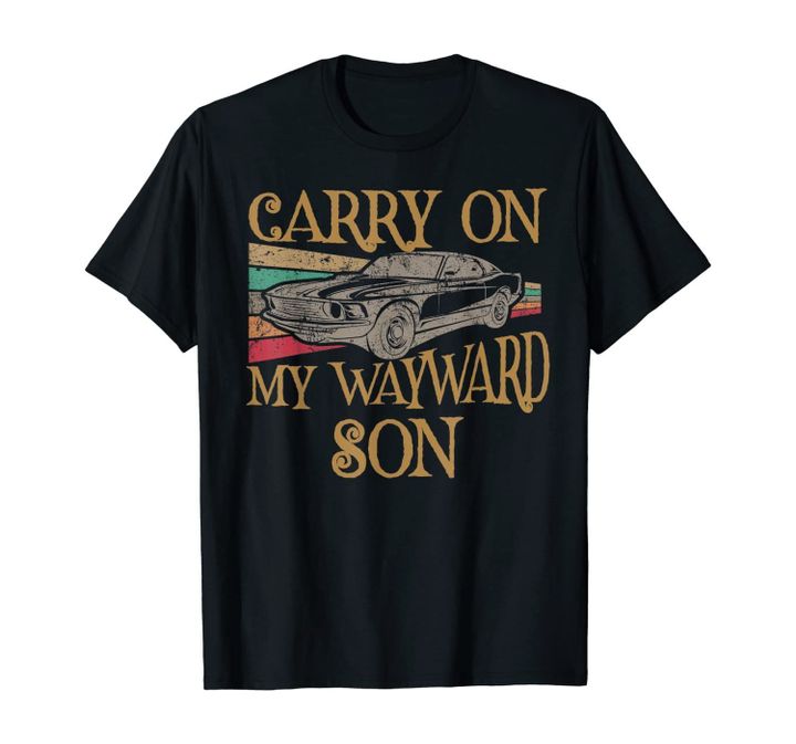 funny Carry On My Wayward Son Vintage supernatural Tee T-Shirt