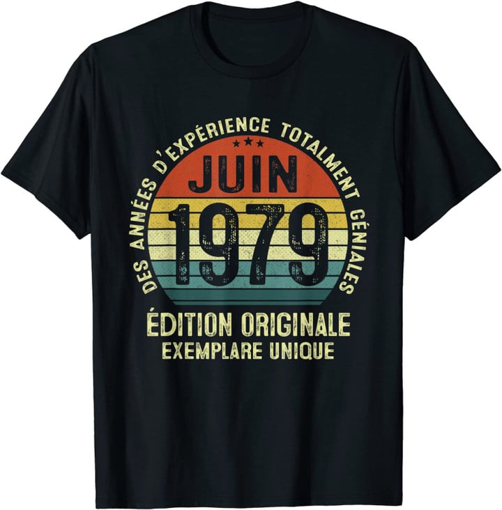 42 Ans Anniversaire Homme Millésime Fabriqué en Juin 1979 T-Shirt