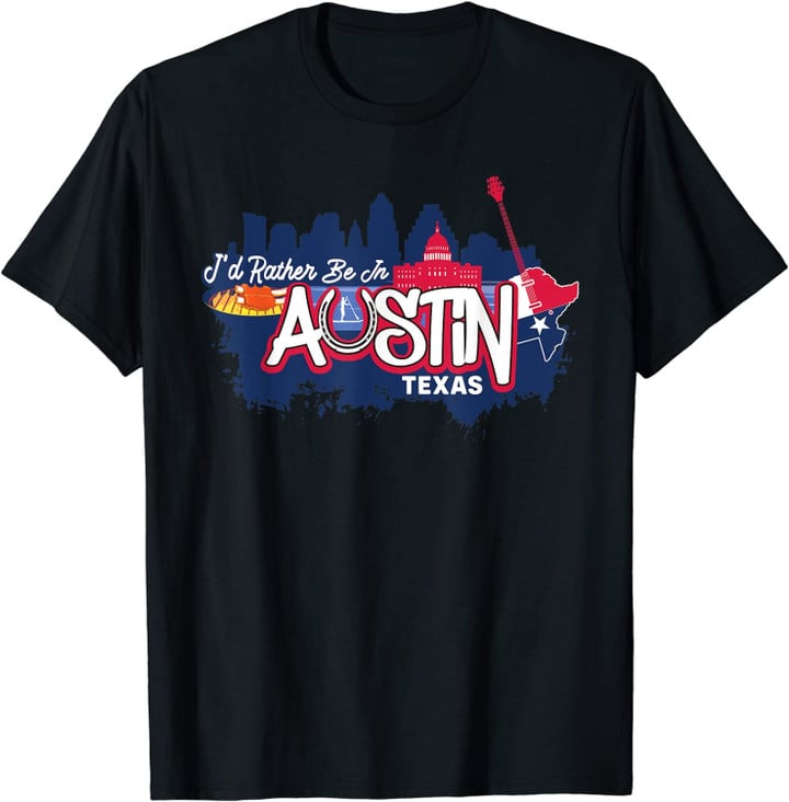 Je serais plutôt à Austin Texas Souvenir drôle vintage T-Shirt