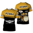 Tama Drums Yellow Beautiful 3D All Over Printed Clothes MUS63
