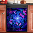Blue And Pink Butterfly Flower Decor Kitchen Dishwasher Cover BF1