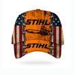 ST Chainsaw Heavy Mechanic Brand Vintage US Flag Printed Hat NTH56_S1