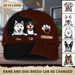 Dog Brown Stripes With White Heart Paw Personalized Classic Cap - Gift For Dog Lovers