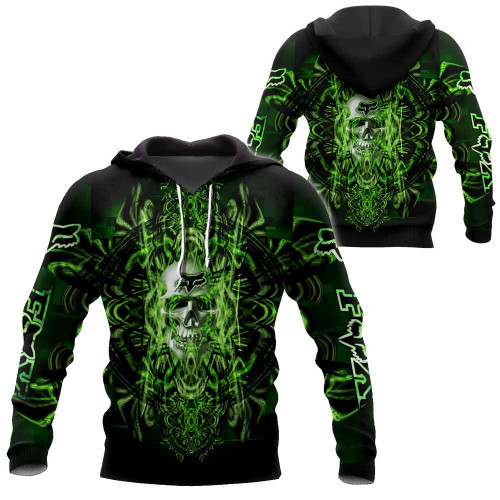 FX Racing Art Cool Green Skull Clothes 3D Printing NTH259