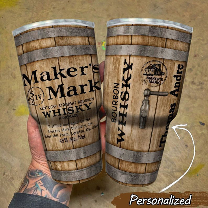 Personalized Whiskey Wood Grain Tumbler H2014