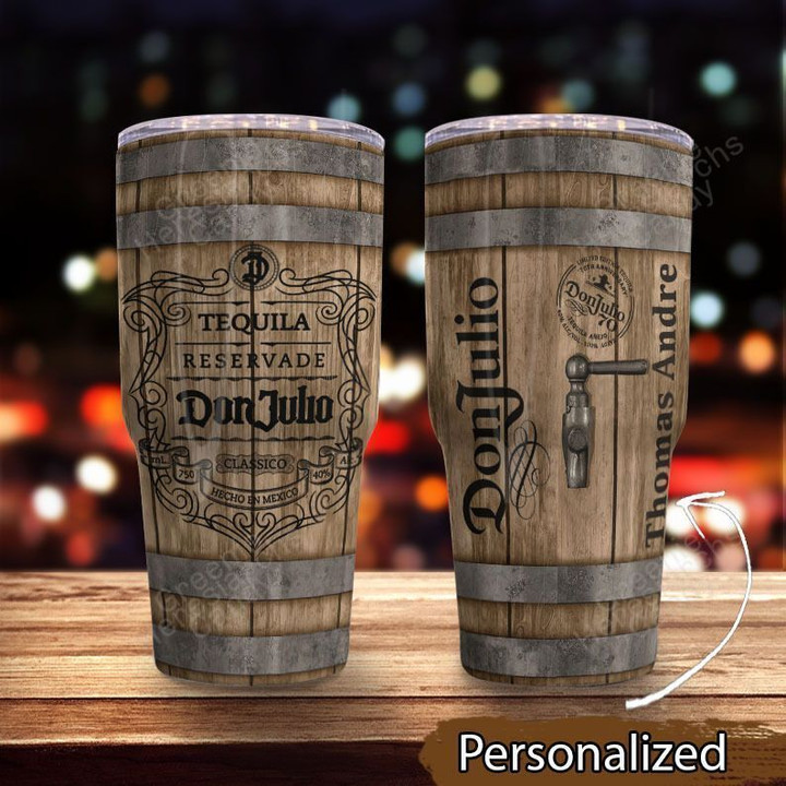 Personalized Whiskey Wood Grain Tumbler H2016