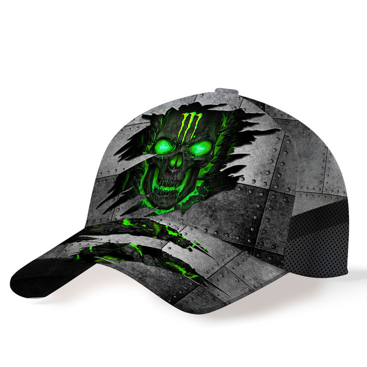 FX Racing Art Green Monster Skull Logo Printed Hat NTH57