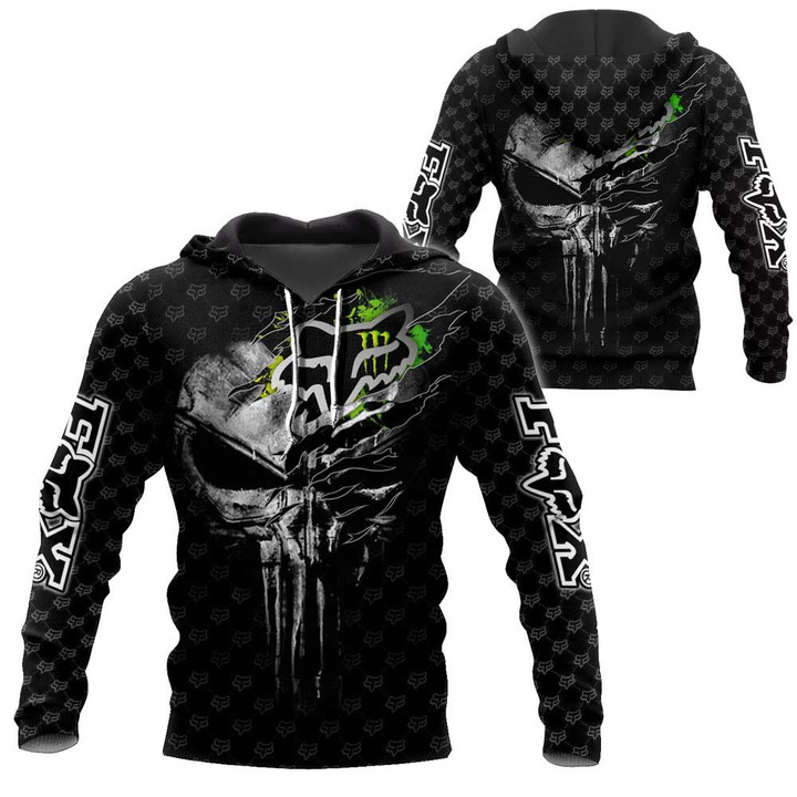 FX Racing Cool Skull Art Green Logo Clothes 3D Printing NTH66