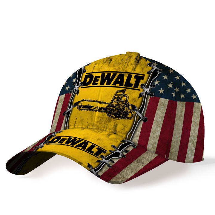 DW Heavy Equipment Mechanic Brand Vintage US Flag Printed Hat NTH56_S