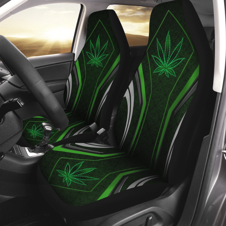 420 Light Neon Weed Leaf Symbol Carseat Cover NTH110