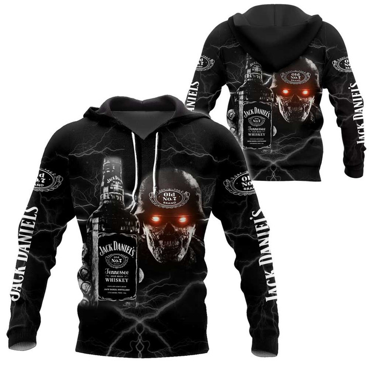 Art Skull With J.D Whiskey Logo Brand Clothes 3D Printing NTH137