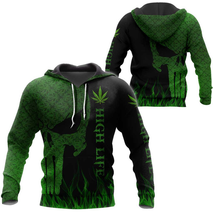 420 Cool Skull And Green Smoke Clothes 3D Printing NTH174