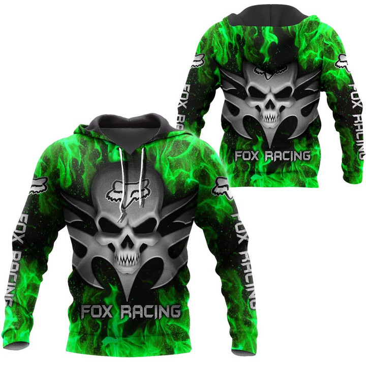FX Racing Art Metal Fire Skull Logo Brand Clothes 3D Printing NTH213