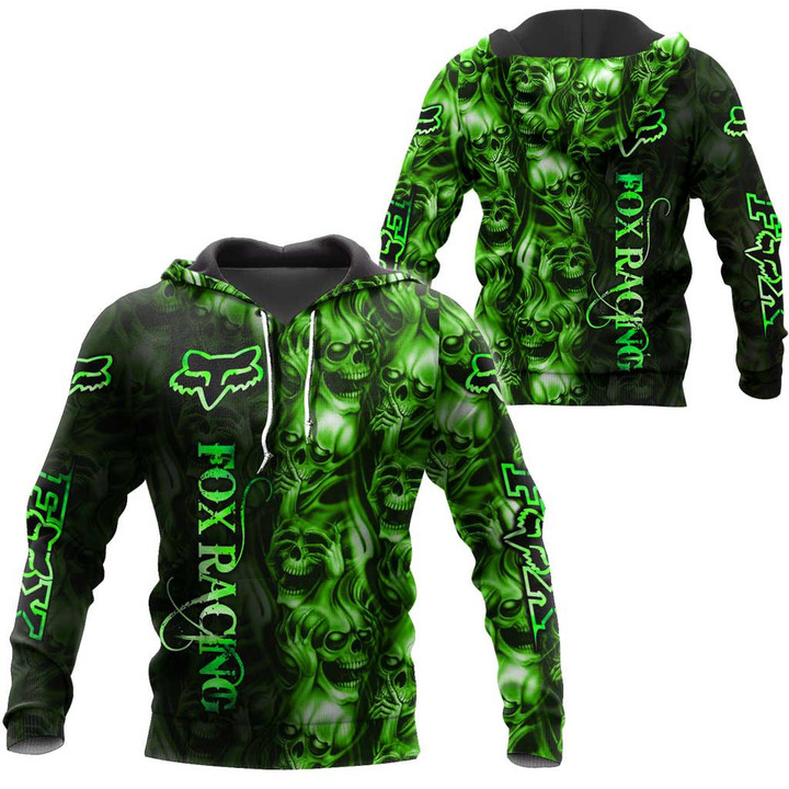 FX Racing Many Green Skulls Clothes 3D Printing NTH313