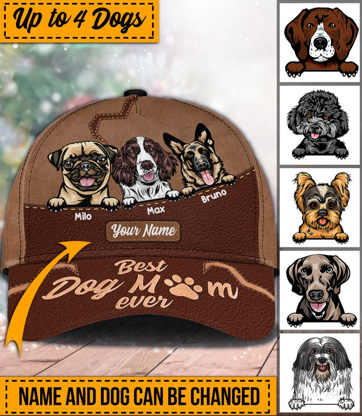 Gift For Mother Best Dog Mom Ever Personalized Classic Cap - Gift For Dog Lovers