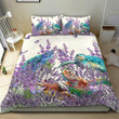 Turtles Lavender Bedding Set Floral Bed Set Gift For Turtle Lovers Best Gift For Couple