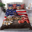 Sloth Witch American Flag Bedding Set