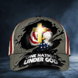 One Nation Under God Hat Wreath Eagle Cross American Flag Cap Patriotic Christian Gift
