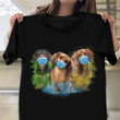 Three Dachshund Wearing Mask Shirt Funny Dachshund Dog Graphic Tee Dog Lover T-Shirt