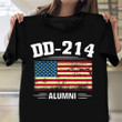 DD-214 Alumni T-Shirt Dad Veteran Shirt American Flag clothing Army Gifts For Dad