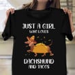 Just A Girl Who Loves Dachshund And Tacos Shirt Funny Graphic Tee Gifts For Dachshund Lovers