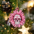 Bw Skull Flower Shape Ornament Breast Cancer Awareness Hanging Decorations Gifts