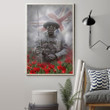 Uk Soldier Statue Poppy United Kingdom Flag Poster Remembrance Poppy Day Veteran Gifts Ideas