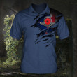 Lest We Forget Poppy New Zealand Flag Navy Polo Shirt Mens Honor Remembrance Day