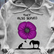 Animal They Also Served Purple Poppy Hoodie Animals War Veterans Day Clothing