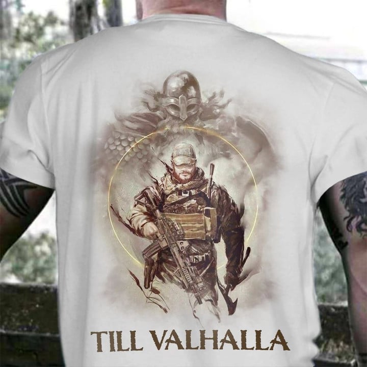 Till Valhalla Shirt Viking Warrior Graphic Patriot Viking Tee Shirt Gift For Him