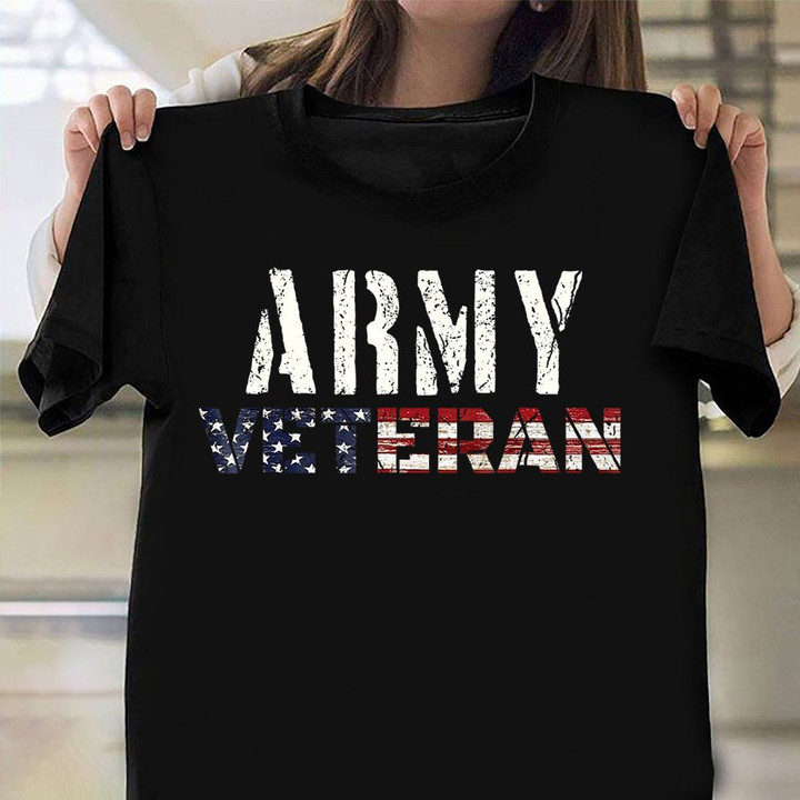 Army Veteran T-Shirt Stars And Stripes Veterans Day T-Shirt Military Retirement Gift Ideas