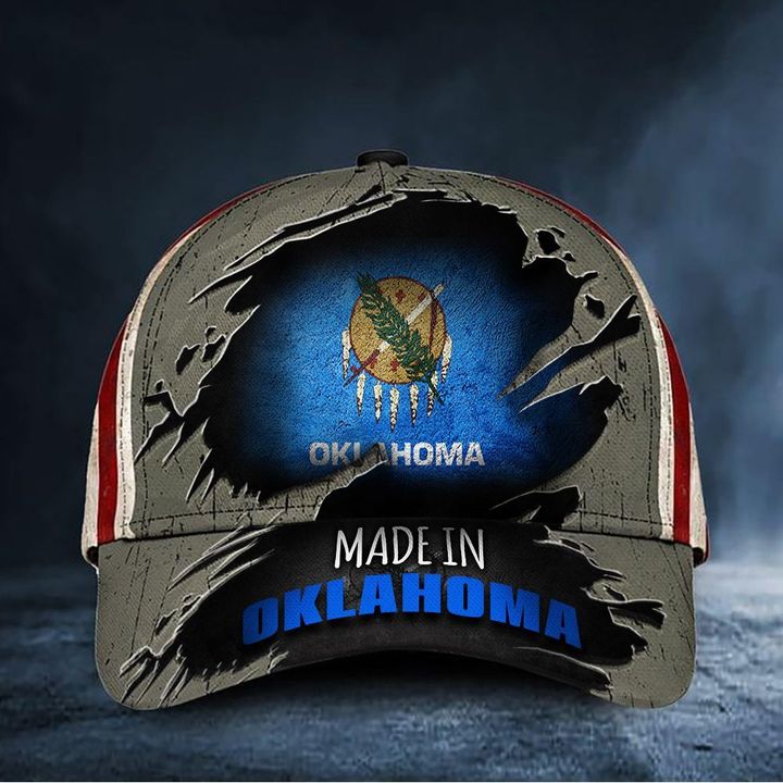 Made In Oklahoma Cap Patriotic US Flag Hat Proud Oklahoma Merch