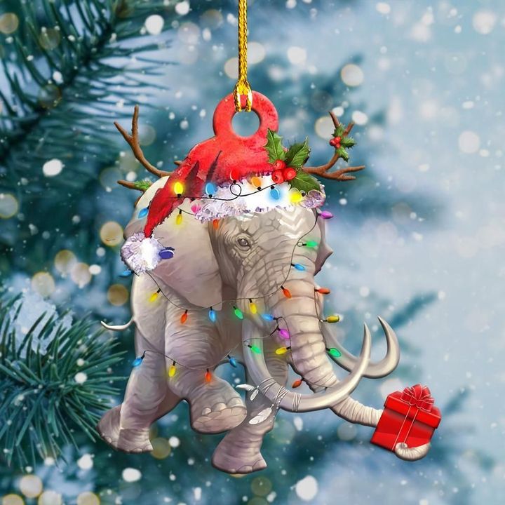 Elephant Light Christmas Ornament Fun Cute Animal Decorations Christmas Gifts 2021