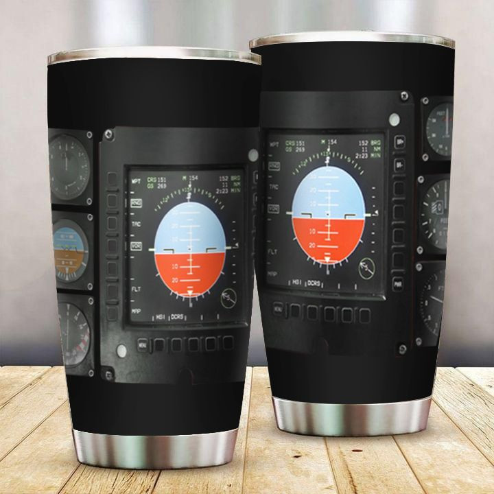 Speedometer Weather Radar Aircraft USA Cockpit Tumbler Aviation Christmas Gifts For Pilots