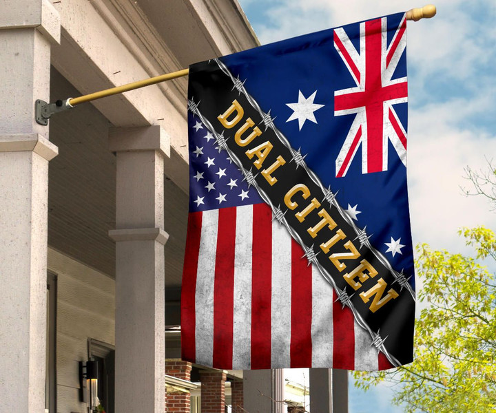 Australian Flag And American Flag Dual Citizen Patriotic Proud To Be Australian American