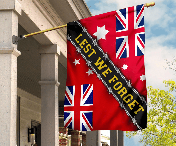 Lest We Forget Australian Red Ensign Flag Indoor Outdoor Decor