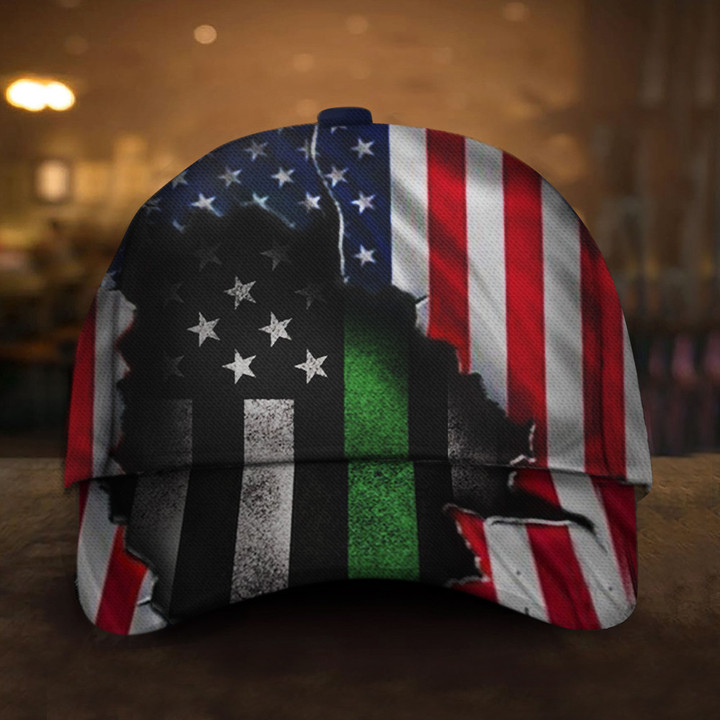 Thin Green Line American Flag Hat Honoring Military Soldier Caps Gifts For Brother