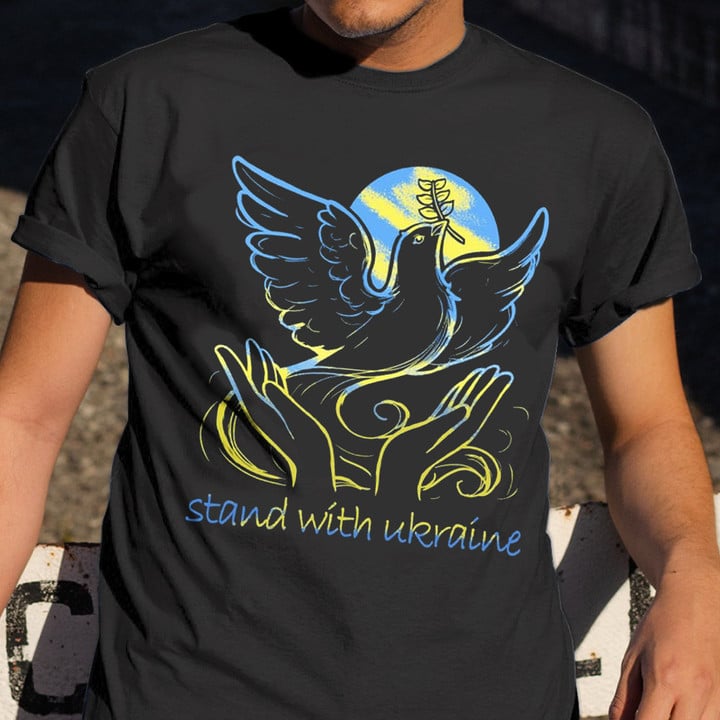 Stand With Ukraine Shirt Peace Bird Pray For Ukraine T-Shirt Protest War Merch