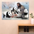 Jesus Surrounded By Panda Poster Christian Wall Decor Cute Wall Hangings Home Decor