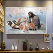 Chicken And Jesus Poster Christ Jesus Christian Wall Home Decor Gift For Chicken Owners