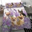 Chihuahua Lavender Bedding Set Cute Dog Duvet Cover Dog Related Gift For Him Her