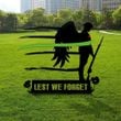 Thin Green Line Lest We Forget Yard Sign Remembrance Fallen Soldiers Military Outdoor Sign