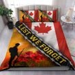 Lest We Forget Canada Flag Bedding Set Respect Sacrifice Patriot Soldier Veterans