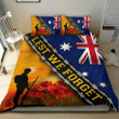 Lest We Forget Australia Flag Bedding Set Honor Soldiers Veteran Remembrance Anzac Day Gift