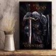 Knight Template Kneel For God For Country UK Flag Poster United Kingdom Patriotic Poster
