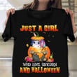 Just A Girl Who Love Unicorn And Halloween T-Shirt