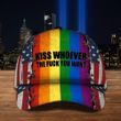 LGBT Hat Kiss Whoever The Fuck You Want USA Pride Flag Cap Unique Pride Merch Gift